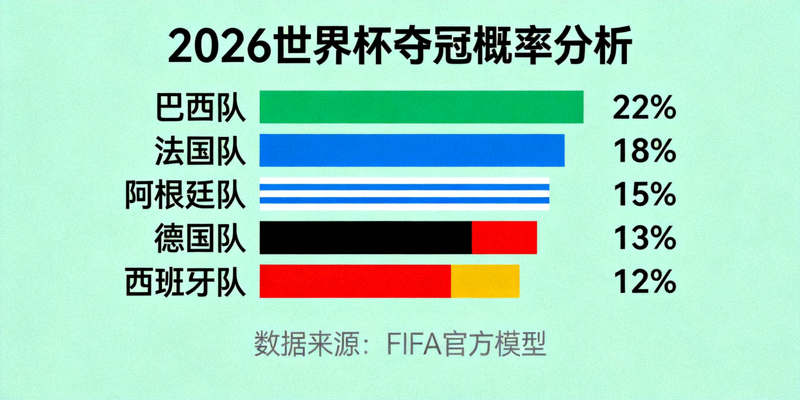 2026世界杯夺冠概率模型分析图表展示各队百分比